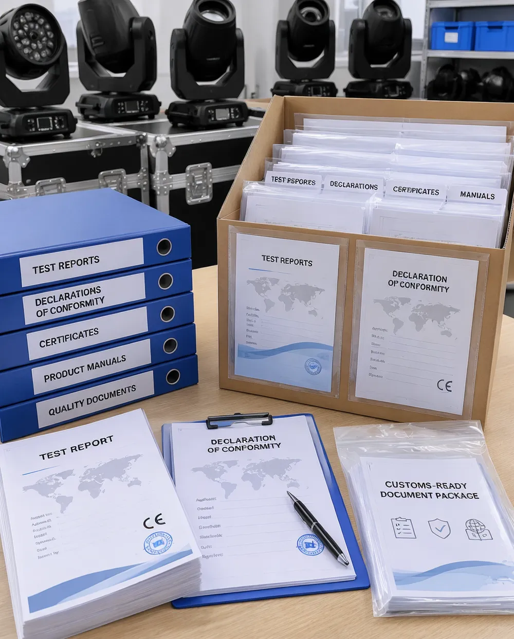 GDMonkey compliance documentation package including test reports and declarations of conformity ready for customs clearance