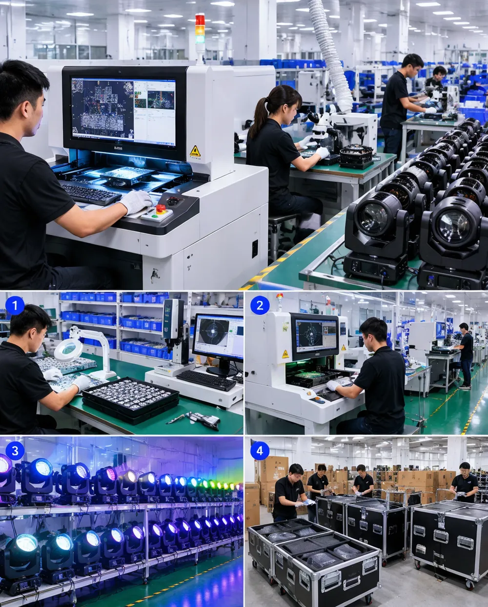 GDMonkey quality control inspection floor with automated optical inspection equipment and testing stations