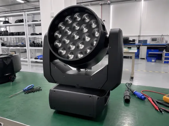 Custom OEM church stage lighting sample with branded housing and custom optics
