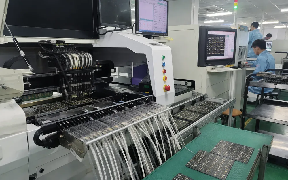 Automated SMT LED chip placement on church lighting PCB assembly line