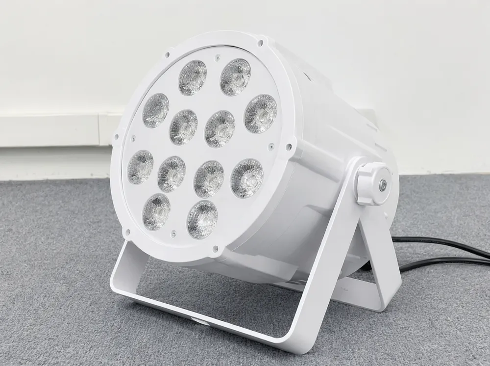 White-housing OEM worship lighting fixture with custom branding for church venues