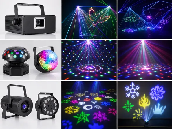 Solid-state laser module producing aerial beam effects and animation sequences with galvo scanning