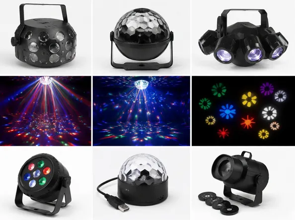 Professional DMX-512 controlled disco fixture with 16-channel addressing for installed club systems