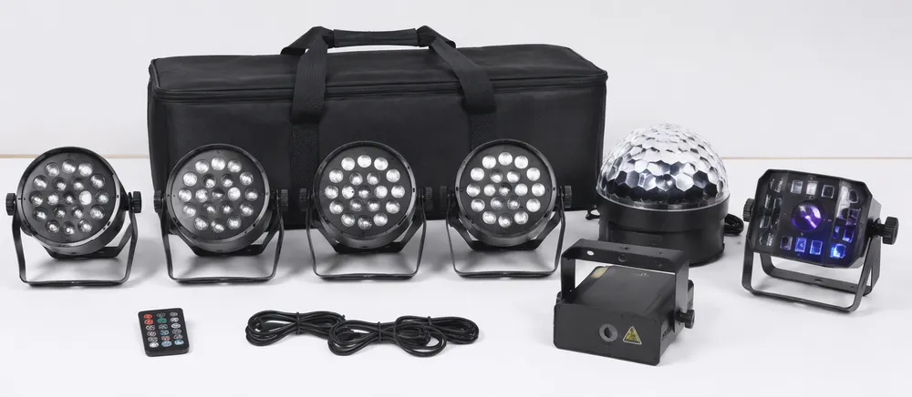 Compact portable disco DJ light kit bundled for mobile DJ and KTV use