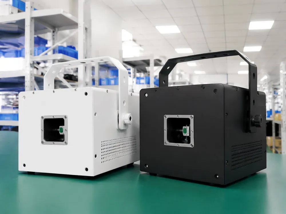 Custom white and black housing options for OEM green laser DJ lights