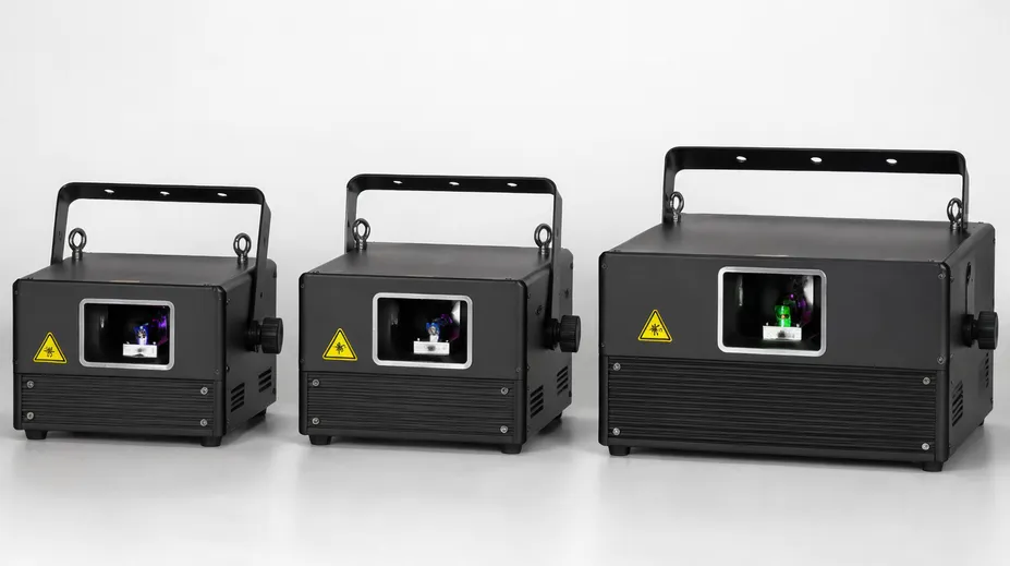 Professional DJ laser product lineup for regional distribution catalog