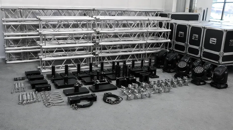OEM branded DJ lighting truss packages with custom logo and packaging for distribution