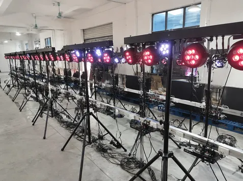 48-hour powered aging test station with full-load fixture testing on assembled gigbar units