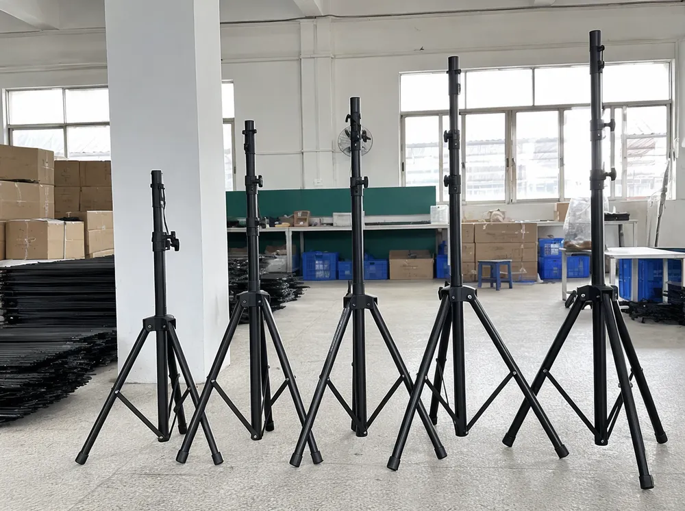 DJ lights tripod stand - steel construction with adjustable height and quick-deploy locking collars