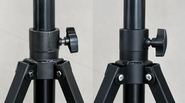 Side-by-side quality comparison of tripod stand collar mechanisms