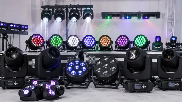 Beam movers and spider lights for mobile DJ use