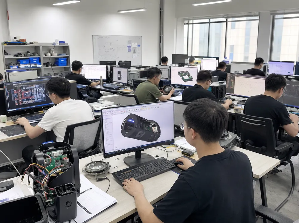 GDMonkey 15-person R&D team working on optical and electrical engineering for OEM lighting