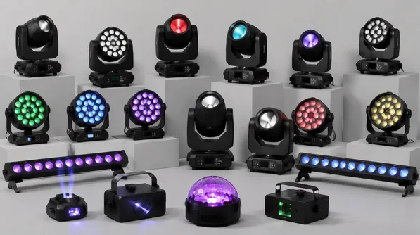 Portable and battery-powered party DJ lighting fixtures