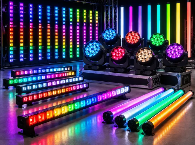 LED DJ pixel bars — multi-segment individually addressable bars for matrix arrays and chase patterns