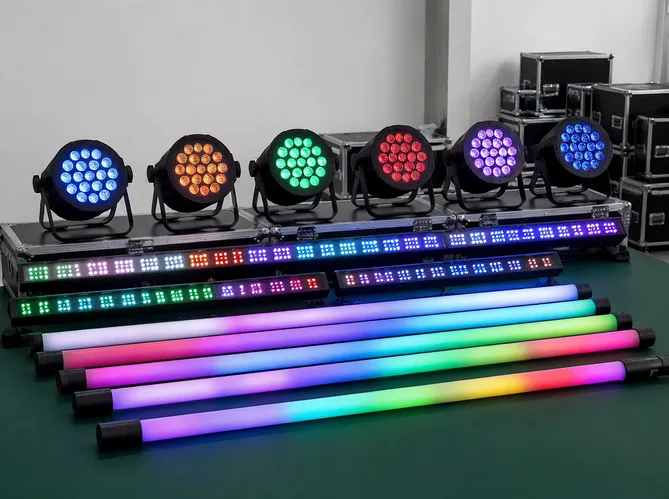 LED DJ tube lights — linear pixel-controlled tubes for architectural accent and DJ booth framing