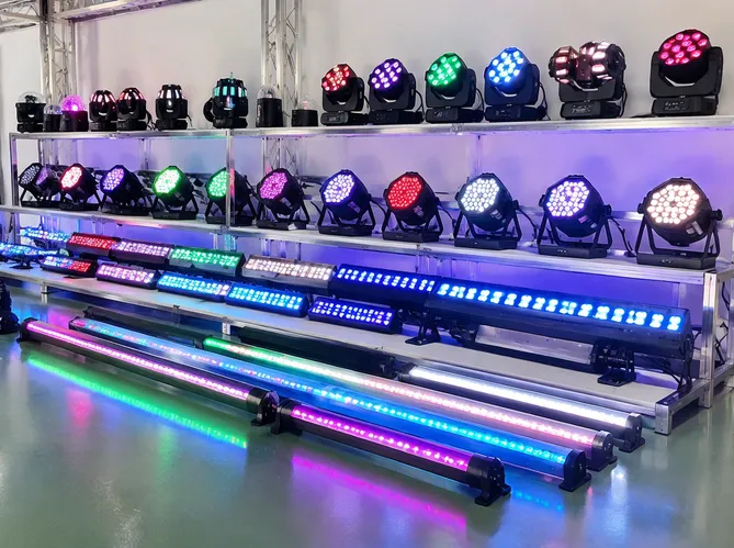 Mini LED DJ lights — compact derby effects, moonflowers, and rotating projectors under 2kg