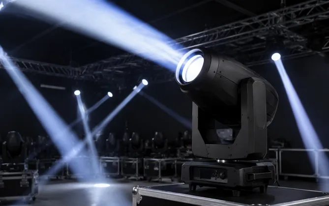Beam moving DJ light with concentrated beam output for nightclub installations
