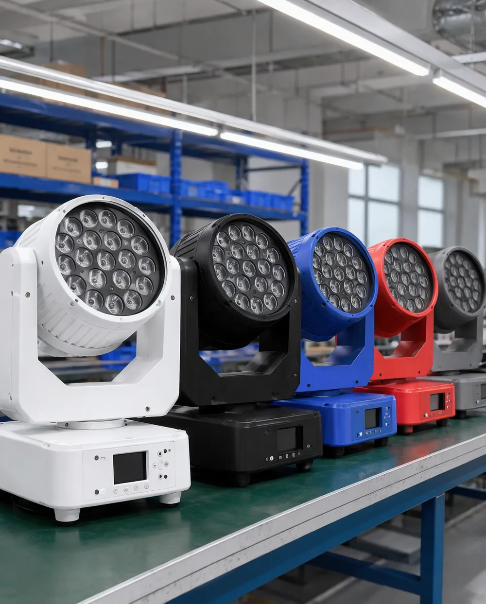 Custom branded event stage lighting fixture with OEM logo etching and custom RAL powder coat finish