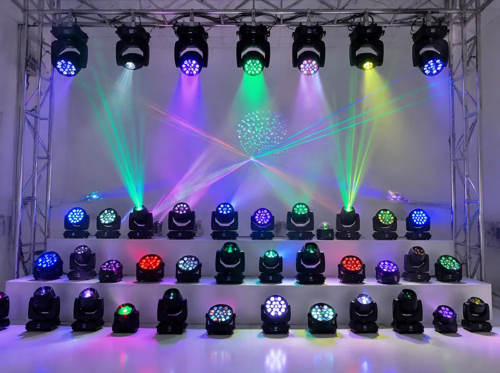 DMX party DJ lights — addressable fixtures integrating into professional DMX-512 lighting rigs