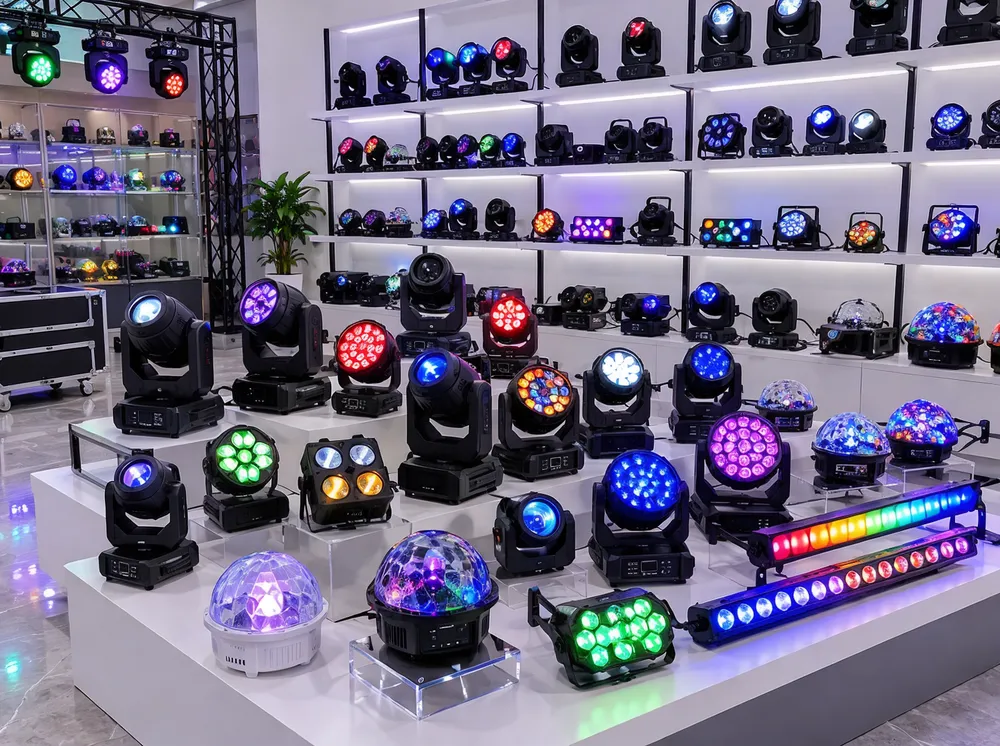 GDMonkey factory showroom with party DJ lights ready for sample evaluation