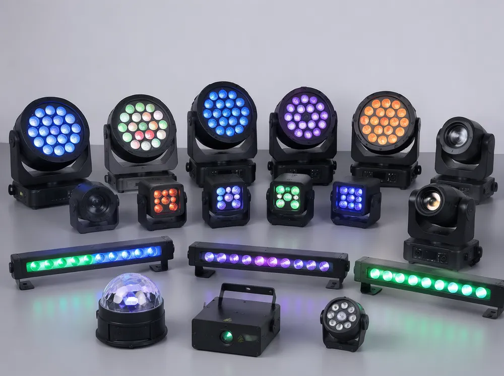 Wireless DJ lights — RF and Bluetooth controlled fixtures eliminating DMX cable runs