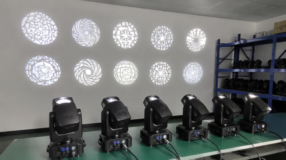 Custom gobo design development with logo projection samples for ODM clients