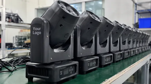 OEM branding on professional DJ light housing with custom logo