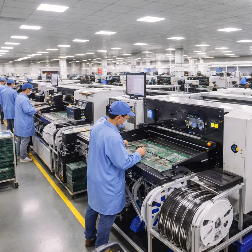 GDMonkey Pingyuan County manufacturing facility — SMT production line for professional DJ lights