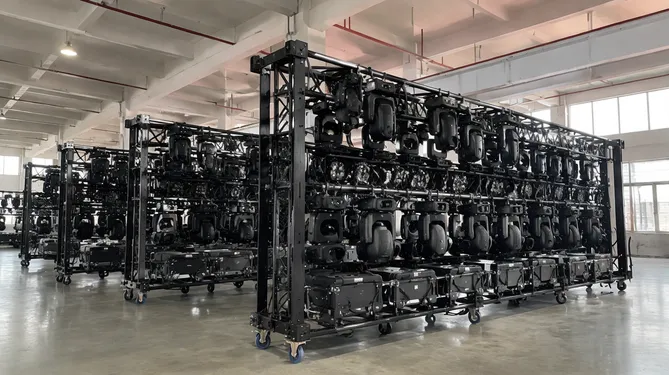 Touring lighting rig modules designed for fast truck-pack deployment