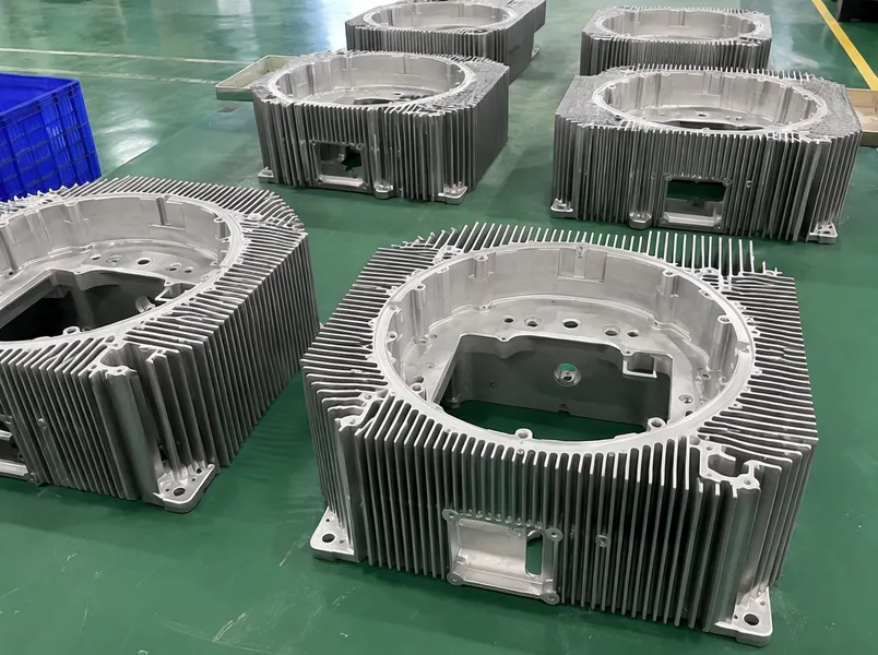 CNC-machined die-cast aluminum heatsink housing for concert stage lighting fixtures