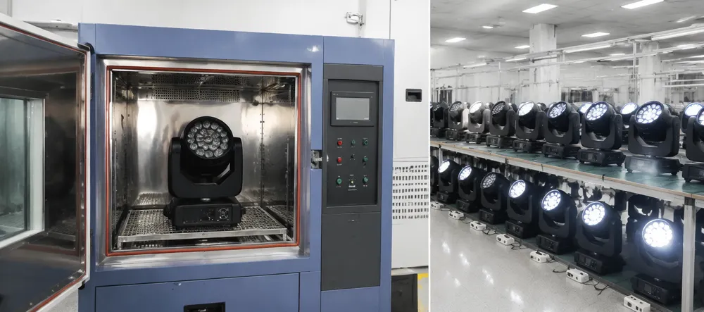 GDMonkey thermal chamber and production line quality testing for stage lighting fixtures