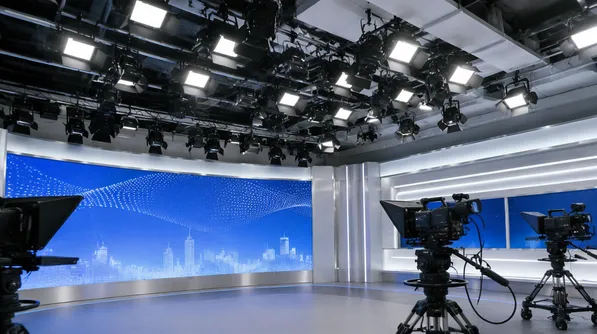 CRI 95+ tunable CCT spotlight in a broadcast television studio
