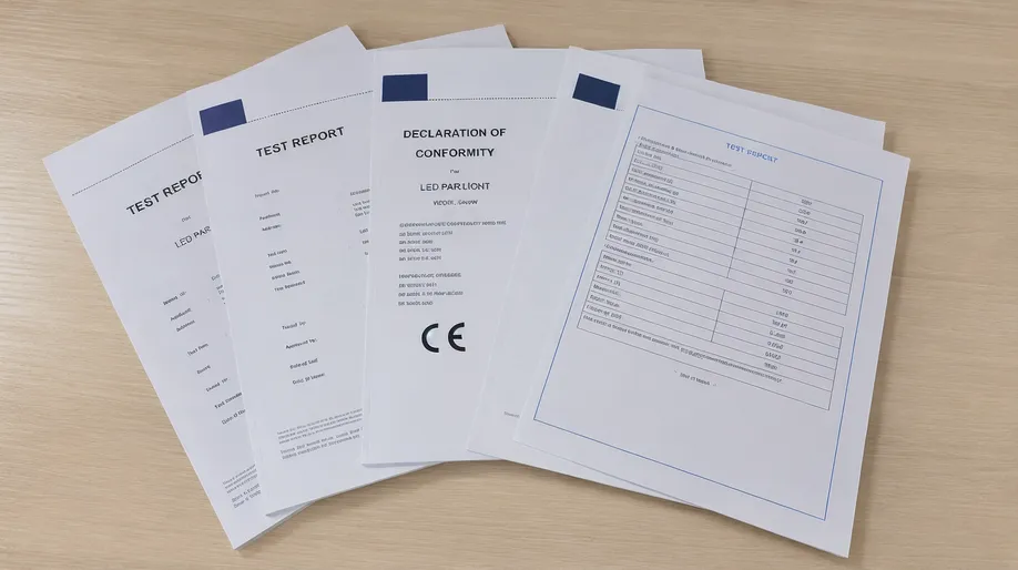 Compliance documentation and test reports included with flood light shipments