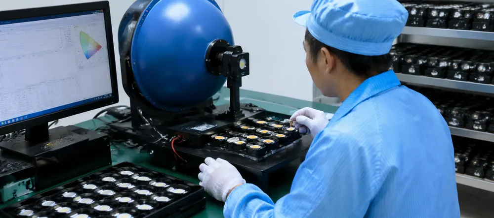LED chip binning and quality control process ensuring color consistency across wedding lighting fixture batches