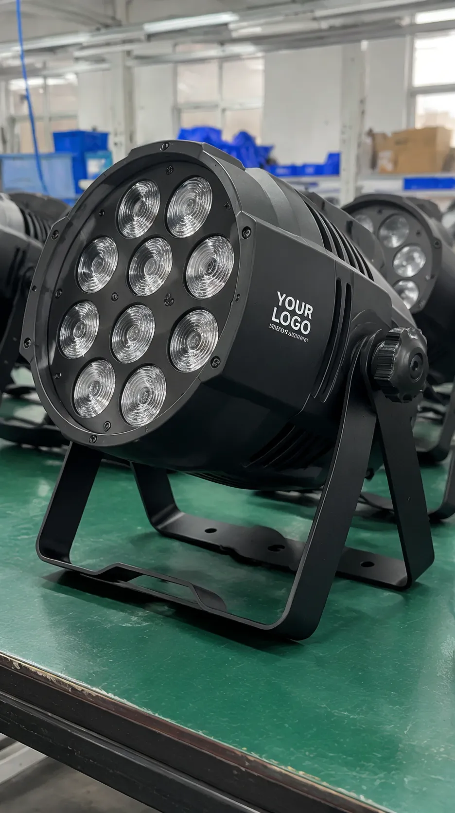 OEM branded wedding lighting fixture with custom logo silkscreen on housing